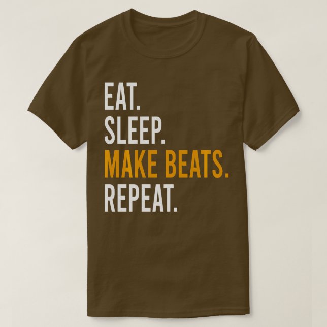 Camiseta Comer Sleep Make Beats Repetir Regalo De Música La (Diseño del anverso)