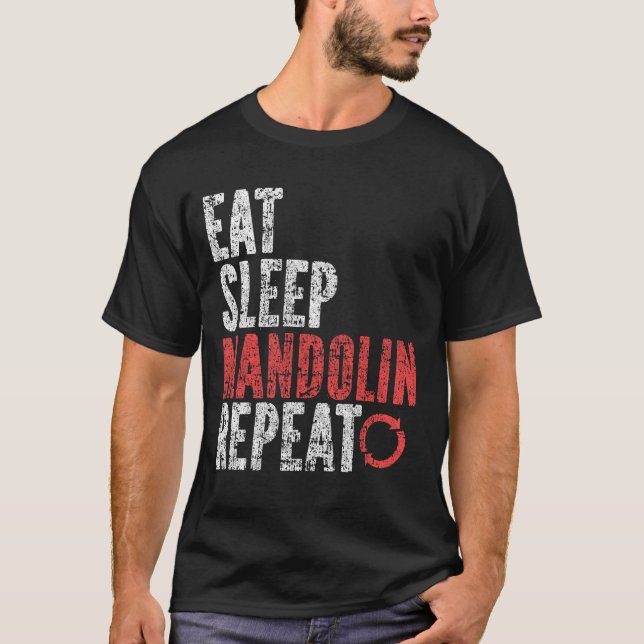 Camiseta Comer Sleep Mandolin Repetir (Anverso)
