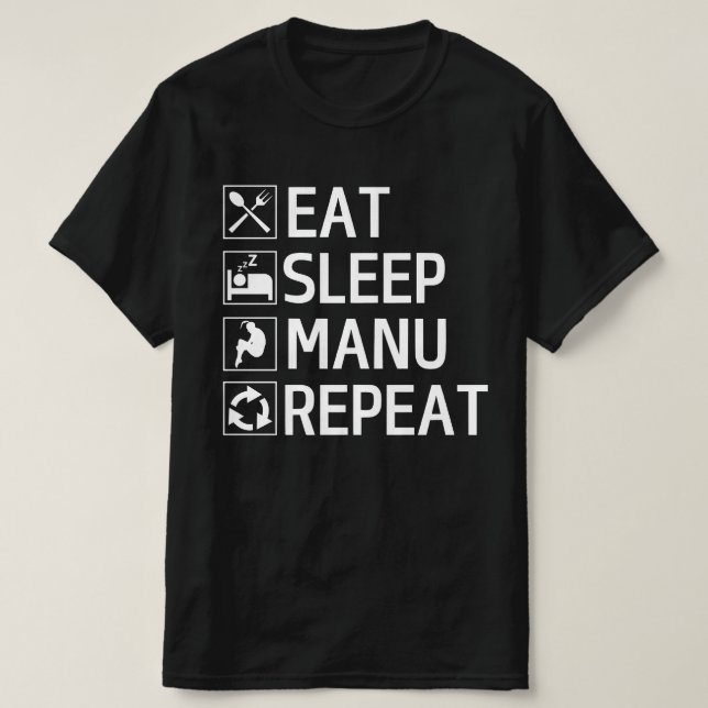 Camiseta Comer Sleep Manu Repetir Nueva Zelanda (Diseño del anverso)