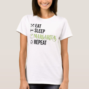 Camiseta Comer Sleep Margaritas Repetir