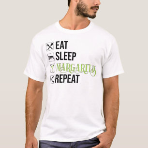 Camiseta Comer Sleep Margaritas Repetir