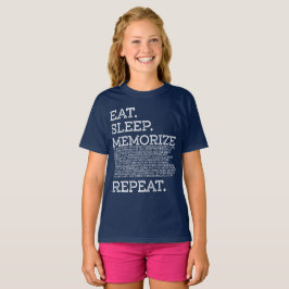 Camiseta Comer Sleep Memorize Repeat Memory Master