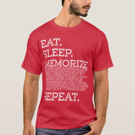 Camiseta Comer Sleep Memorize Repeat Memory Master