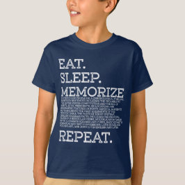 Camiseta Comer Sleep Memorize Repeat Memory Master