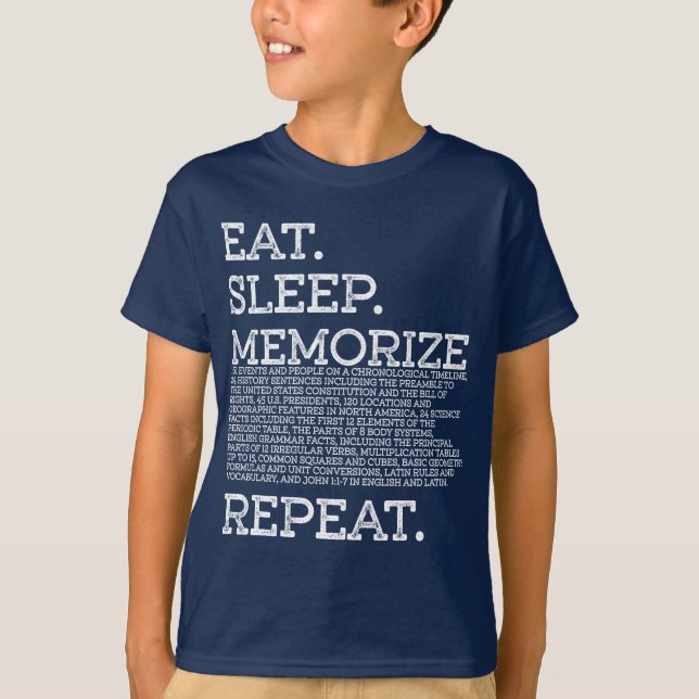 Camiseta Comer Sleep Memorize Repeat Memory Master (Anverso)