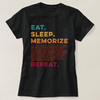 Camiseta Comer Sleep Memorize Repetir el círculo de convers