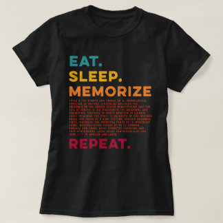 Camiseta Comer Sleep Memorize Repetir el círculo de convers