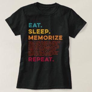 Camiseta Comer Sleep Memorize Repetir el círculo de convers