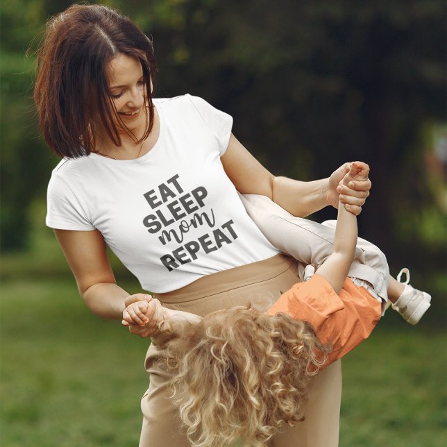 Camiseta Comer Sleep Mom Repetir - Regalo TShirt para mamá (Subido por el creador)