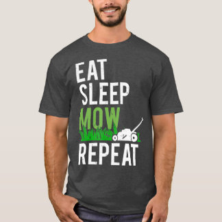 Camiseta Comer Sleep Mow Repetir Grass Funny Mowing