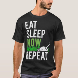 Camiseta Comer Sleep Mow Repetir Grass Mowing Landscape