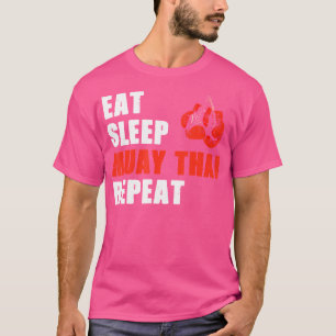 Camiseta Comer Sleep Muay Thai Repetir la Graciosa Muay Tha