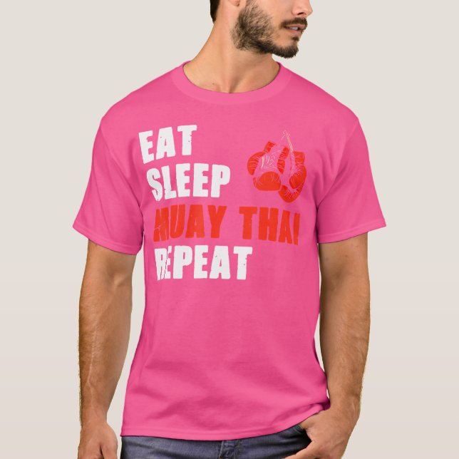 Camiseta Comer Sleep Muay Thai Repetir la Graciosa Muay Tha (Anverso)