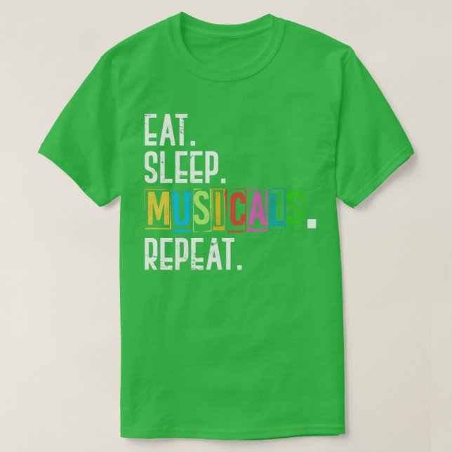 Camiseta Comer Sleep Musical Repetir música (Diseño del anverso)