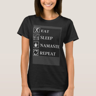 Camiseta Comer Sleep Namaste Repetir Yoga Gym Workout Media
