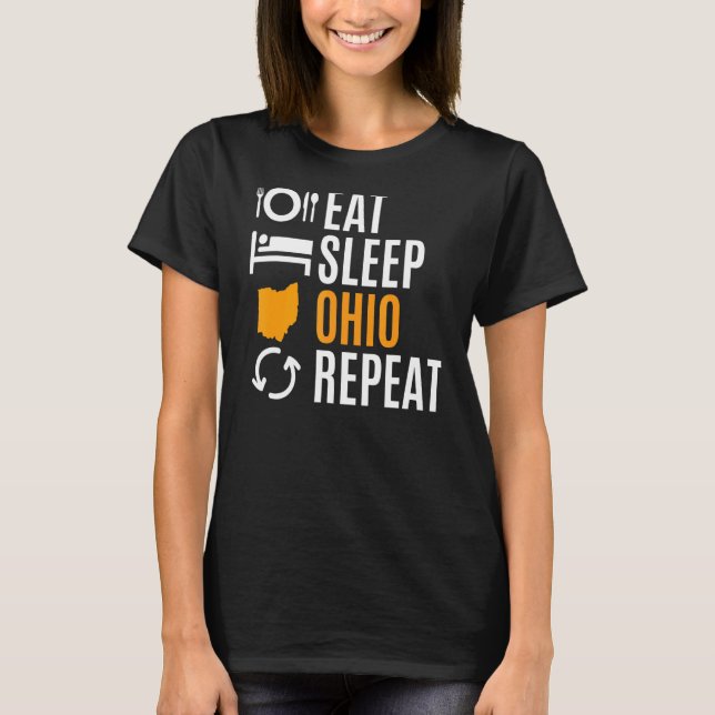 Camiseta Comer Sleep Ohio Repetir (Anverso)