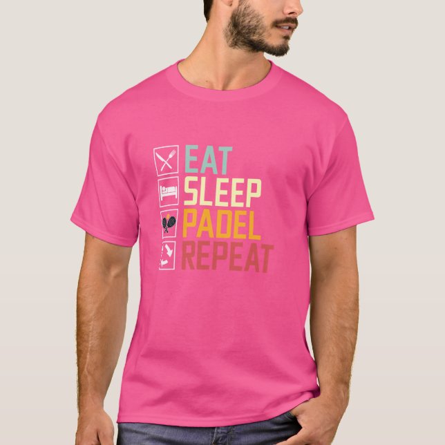 Camiseta Comer Sleep Padel Repetir Padel Tenis Racket (Anverso)