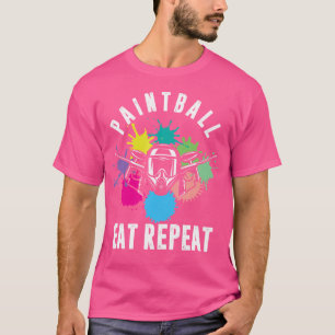 Camiseta Comer Sleep Paintball Airsoft Repetir el disparo d