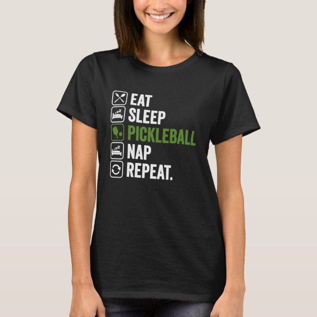 Camiseta Comer Sleep Pickleball Nap Repeat (Anverso)