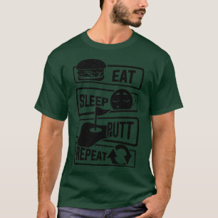 Camiseta Comer Sleep Putt Repetir Golf Ball Golf Course
