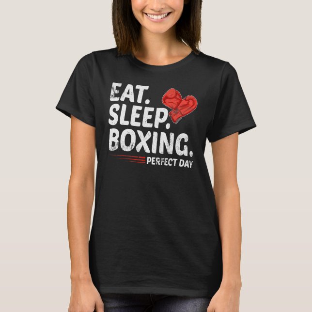 Camiseta Comer Sleep Repetir Boxeo Lover Perfecto Día Diver (Anverso)