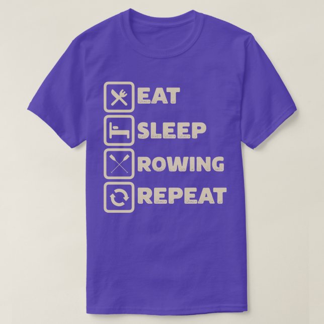 Camiseta Comer Sleep Rowing Repetir Gratis Pontooning Bote  (Diseño del anverso)