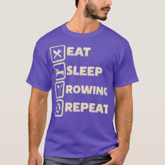 Camiseta Comer Sleep Rowing Repetir Gratis Pontooning Bote