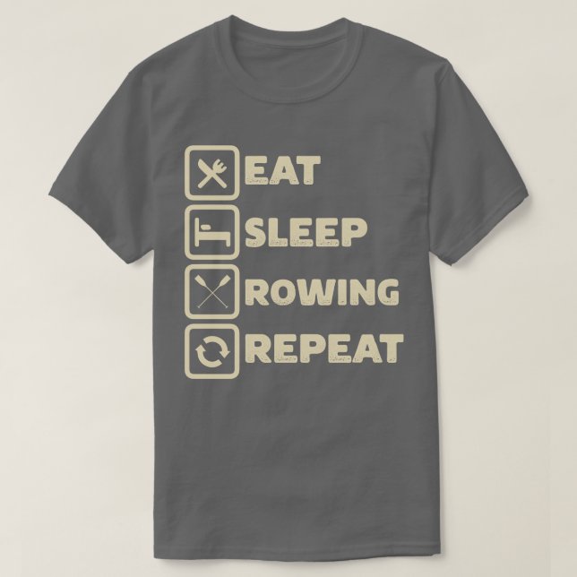 Camiseta Comer Sleep Rowing Repetir Gratis Pontooning Bote  (Diseño del anverso)