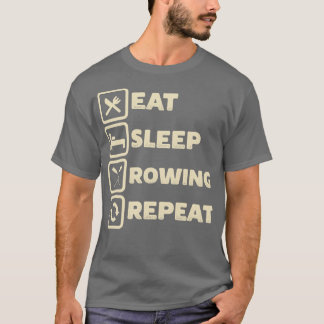 Camiseta Comer Sleep Rowing Repetir Gratis Pontooning Bote