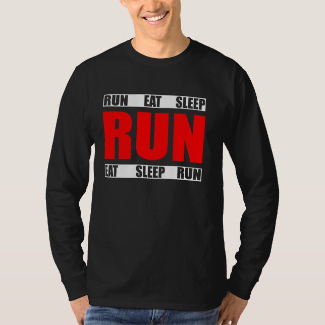 Camiseta Comer Sleep Run Repetir Funny Runner Cita (Anverso)