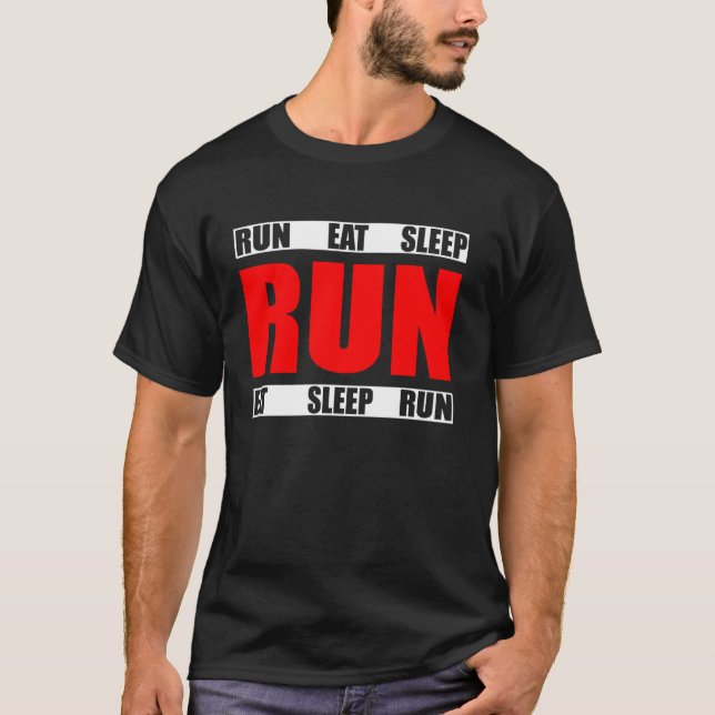 Camiseta Comer Sleep Run Repetir Funny Runner Cita (Anverso)