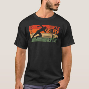 Camiseta Comer Sleep Run Repetir Retro Vintage