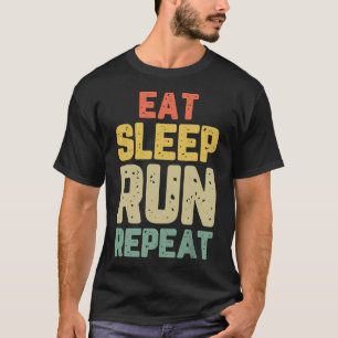 Camiseta Comer Sleep Run Runner Funny Regalo de Guay Vinta