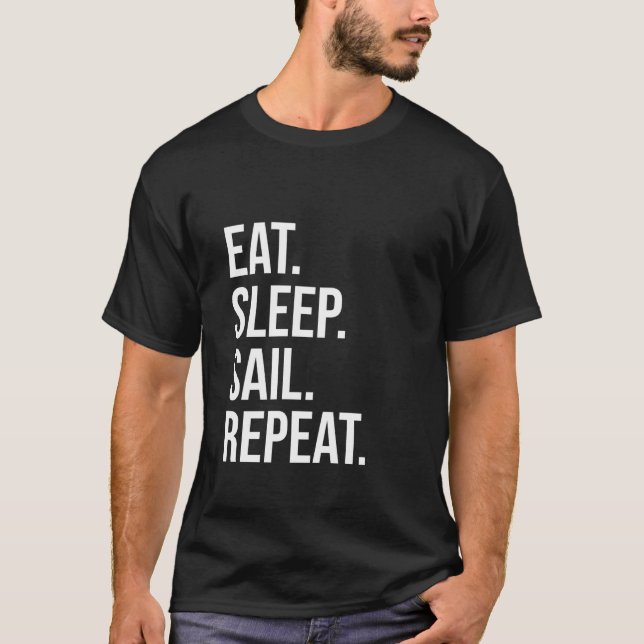 Camiseta Comer Sleep Sail Repeat Funny (Anverso)