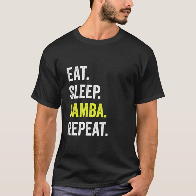 Camiseta Comer Sleep Samba Juego de socios de baile de repe (Anverso)