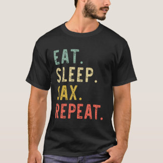 Camiseta Comer Sleep Sax Repetir Saxofón Player Regalo Vint