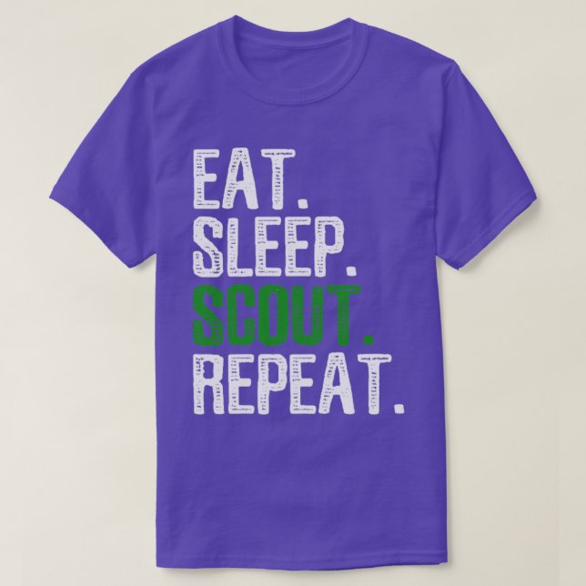 Camiseta Comer Sleep Scout Repetir Divertido (Diseño del anverso)