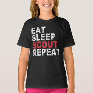 Camiseta Comer Sleep Scout Repetir Gracioso Scouting Outdoo