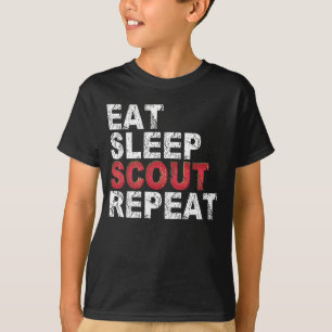 Camiseta Comer Sleep Scout Repetir Gracioso Scouting Outdoo