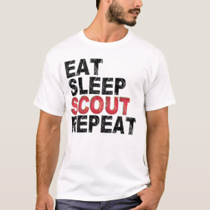 Camiseta Comer Sleep Scout Repetir Gracioso Scouting Outdoo
