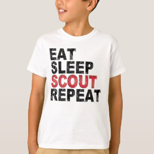 Camiseta Comer Sleep Scout Repetir Gracioso Scouting Outdoo