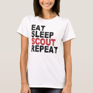 Camiseta Comer Sleep Scout Repetir Gracioso Scouting Outdoo
