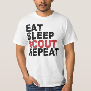 Camiseta Comer Sleep Scout Repetir Gracioso Scouting Outdoo