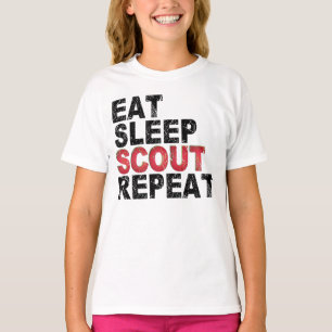 Camiseta Comer Sleep Scout Repetir Gracioso Scouting Outdoo