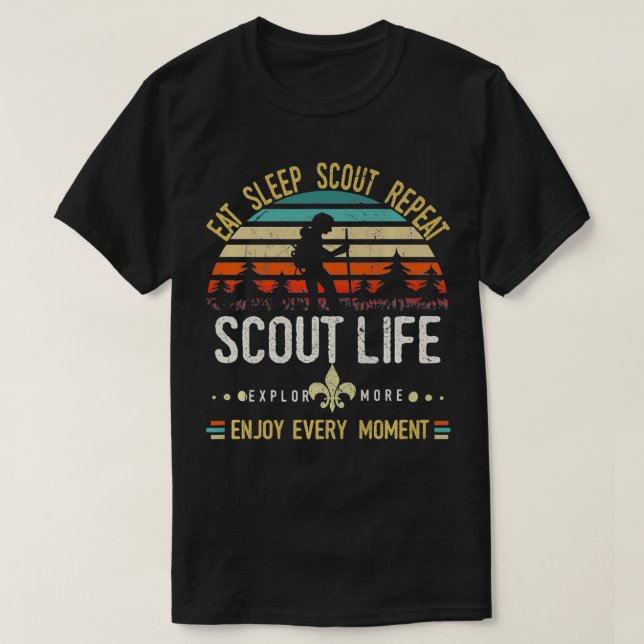 Camiseta Comer Sleep Scout Repetir la vida de Scouts de Esc (Diseño del anverso)
