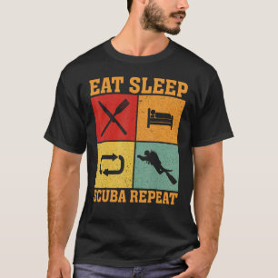 Camiseta Comer Sleep Scuba Repetir buceo Buceador