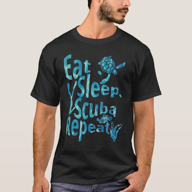 Camiseta Comer Sleep Scuba Repetir Scuba Life Caribbean Edi (Anverso)