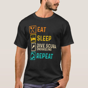Camiseta Comer Sleep Scuba Snorkeling Repetir Apnoe Diver