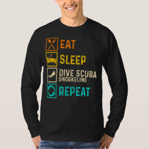 Camiseta Comer Sleep Scuba Snorkeling Repetir Apnoe Diver