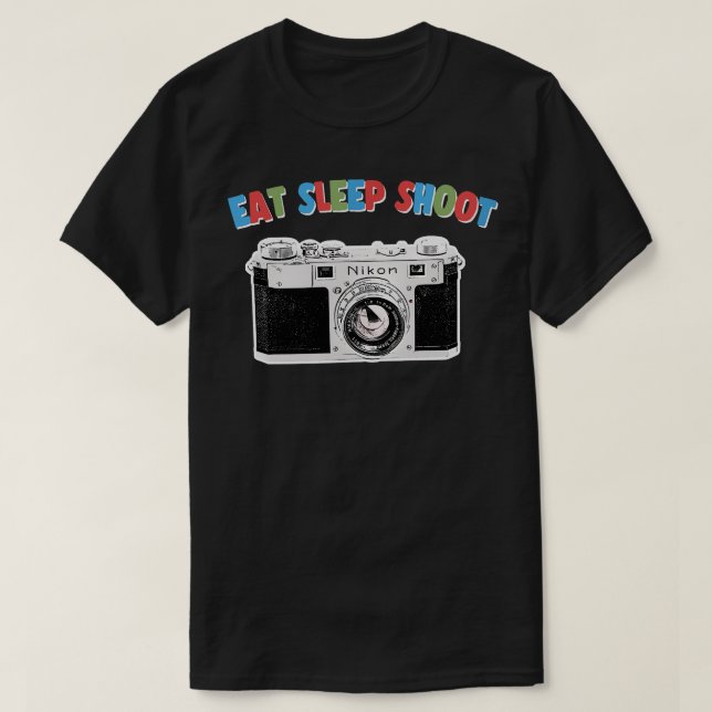 Camiseta Comer Sleep Shoot Camera Geek Gift Design (Diseño del anverso)